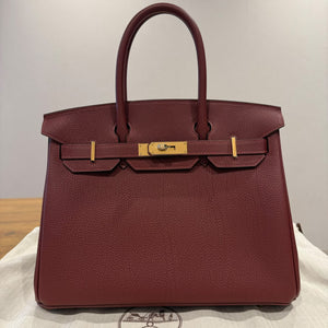 Hermes Birkin 35 Rouge H Togo Gold hardware