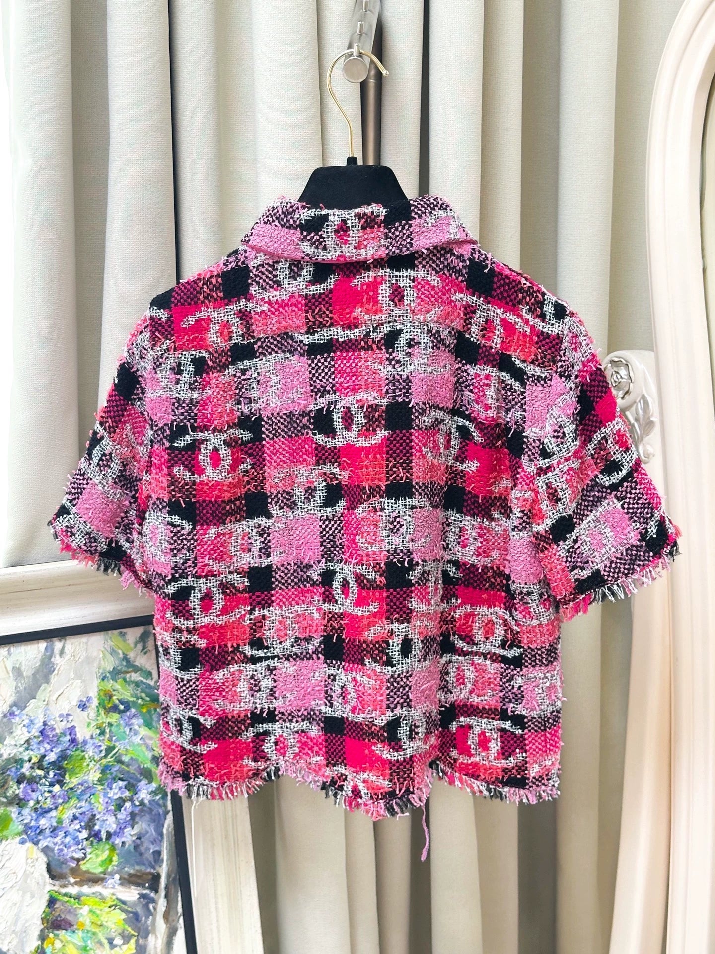 Chanel 22M pink tweed jacket