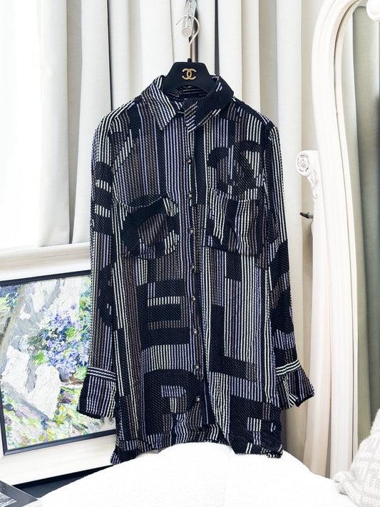 Chanel 23B black shirt dress/jacket
