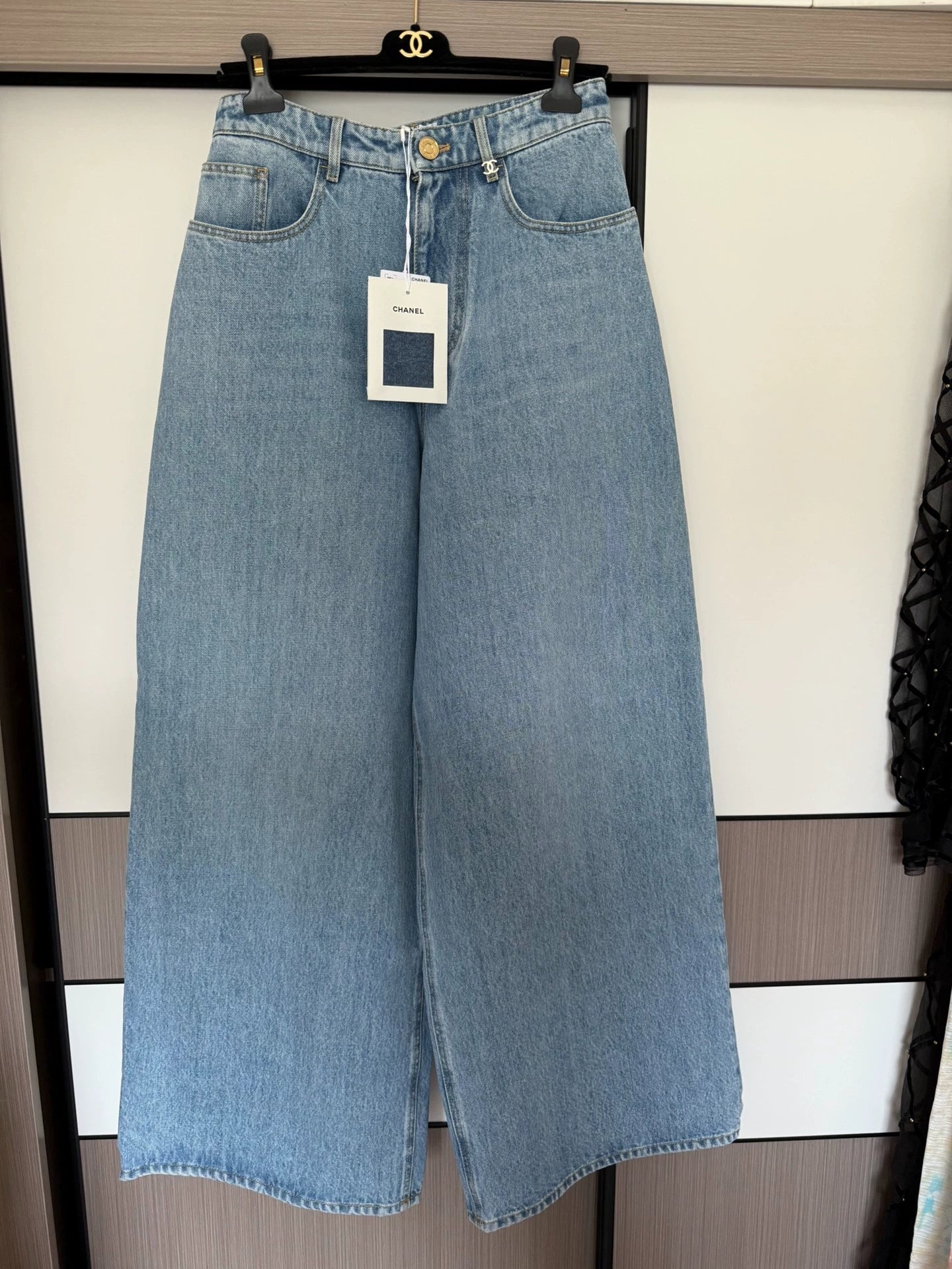 Chanel 26A blue wide-leg pants