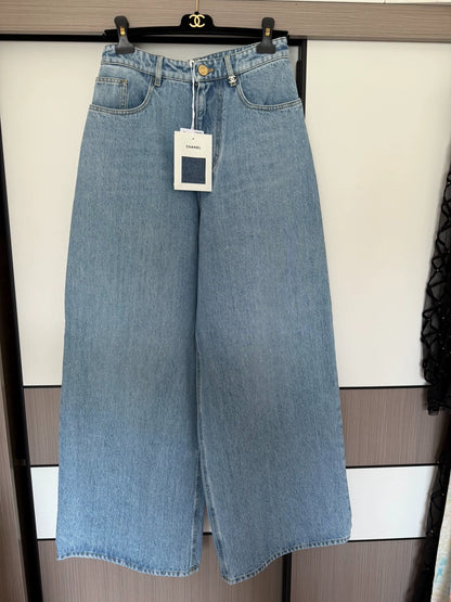 Chanel 26A blue wide-leg pants