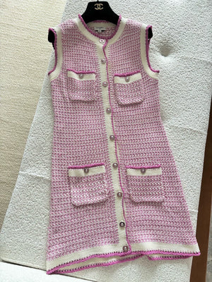 Chanel 22P Pink Knitted Vest  Dress