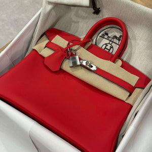 Hermes Birkin 25 Rouge de Coeur Swift Palladium hardware