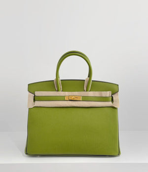 Hermes Birkin 35 HSS Verso Vert Anis / Vert Olive Togo Gold hardware