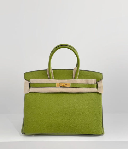 Hermes Birkin 35 HSS Verso Vert Anis / Vert Olive Togo Gold hardware