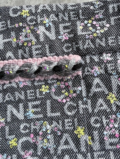 Chanel 24c all-over logo print midi skirt