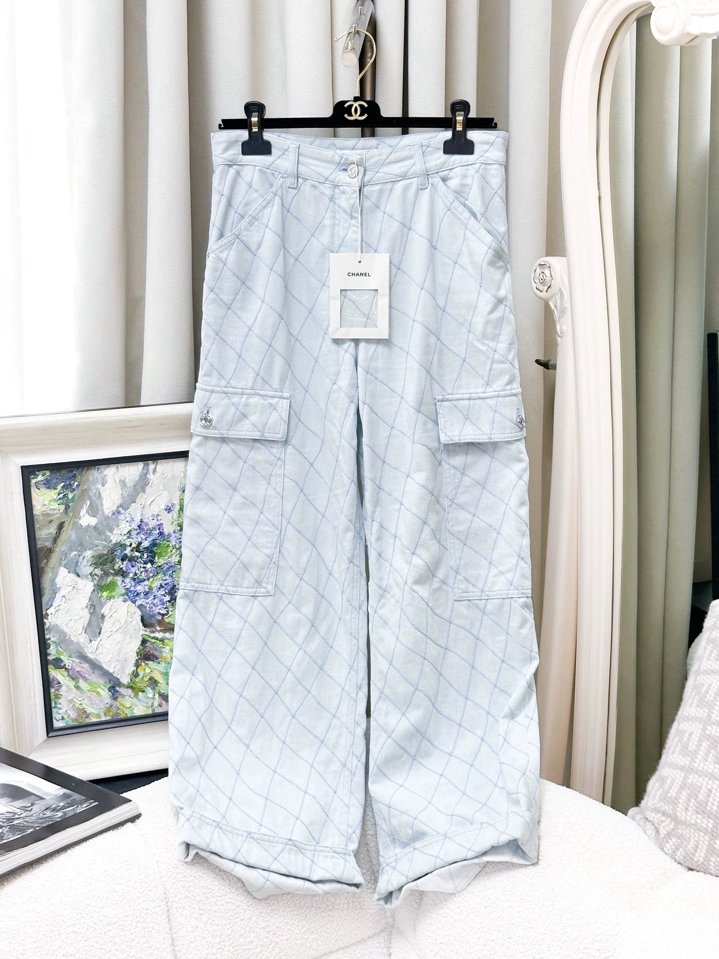 Chanel 26M light blue trousers