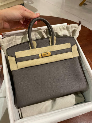Hermes Birkin 25 Etain Togo Rose gold hardware