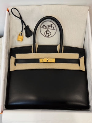 Hermes Birkin 30 Black Box Gold hardware