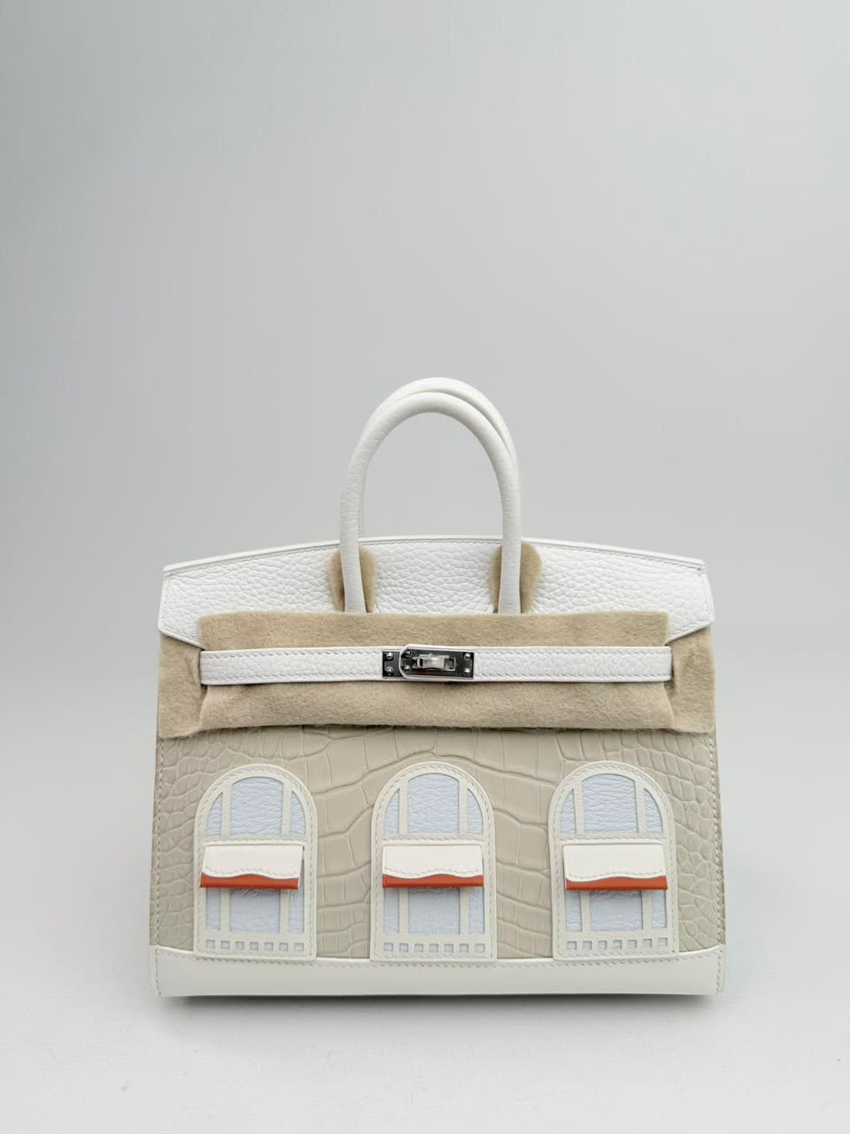 Hermes Birkin 20 Faubourg Sous La Neige Snow White Palladium hardware
