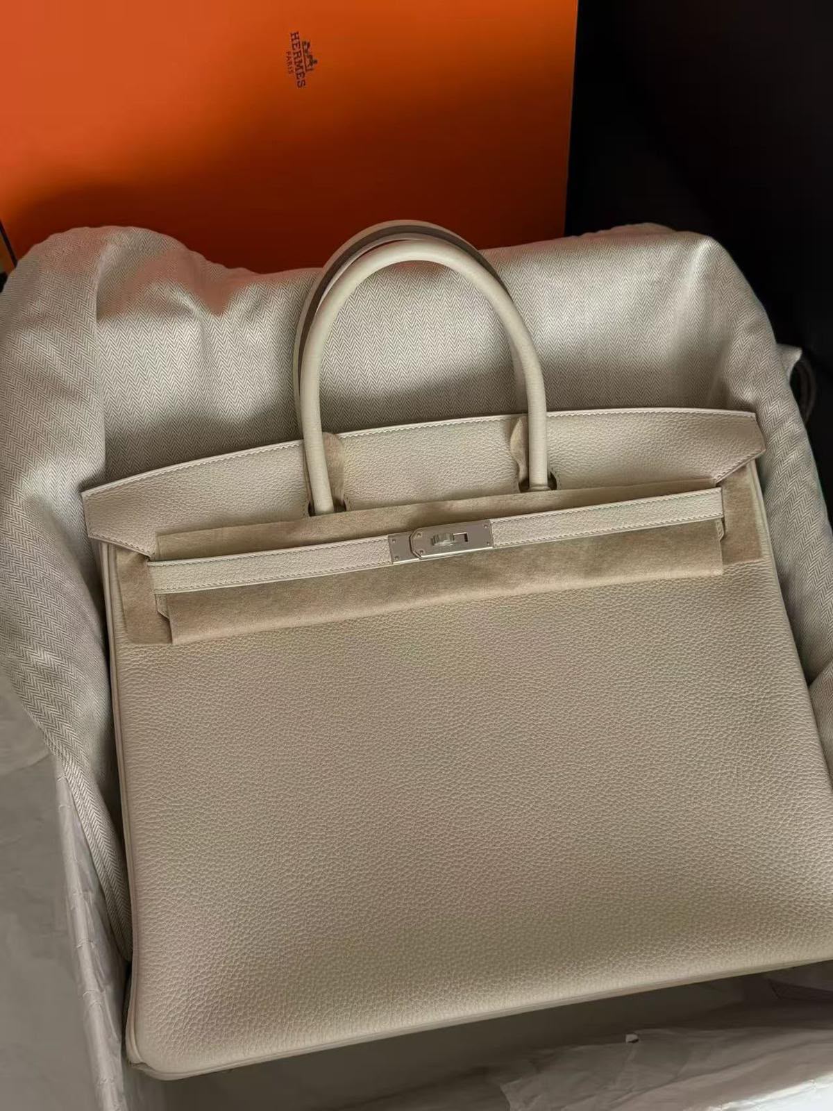 Hermes Birkin 40 Craie Togo Palladium hardware