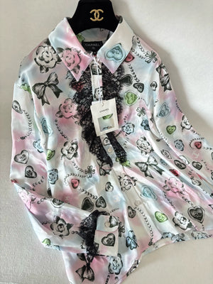 Chanel 25B Powder Blue Blouse