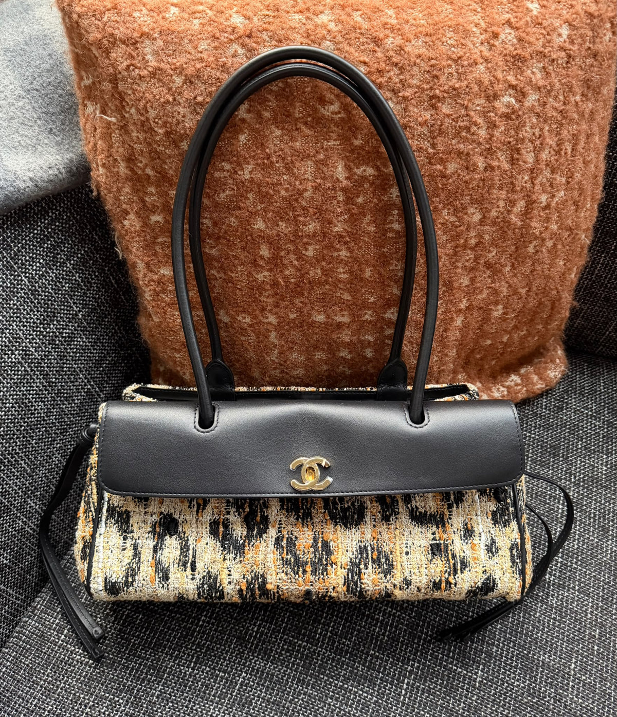 Chanel leopard baguette bag