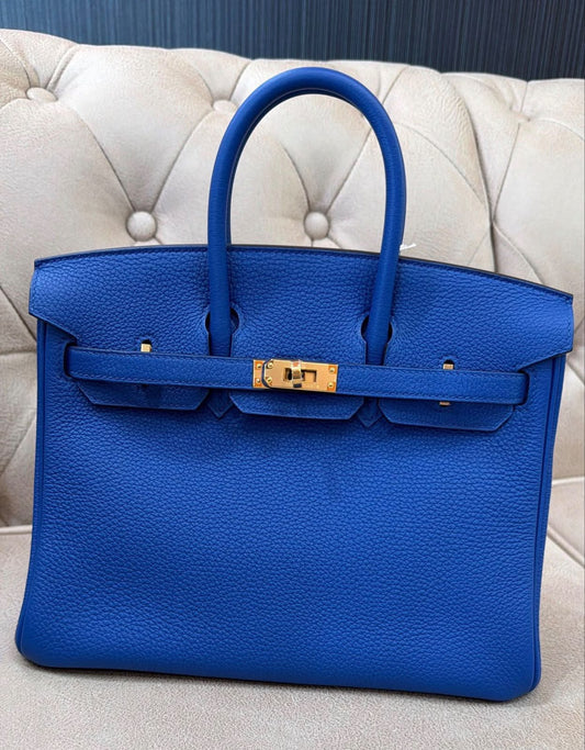 Hermes Birkin 25 Bleu de France Togo Gold hardware