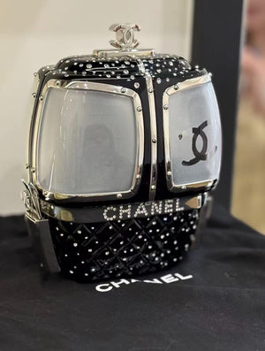 Chanel Limited edition ski cable lift acrylic/crystals Palladium hardware