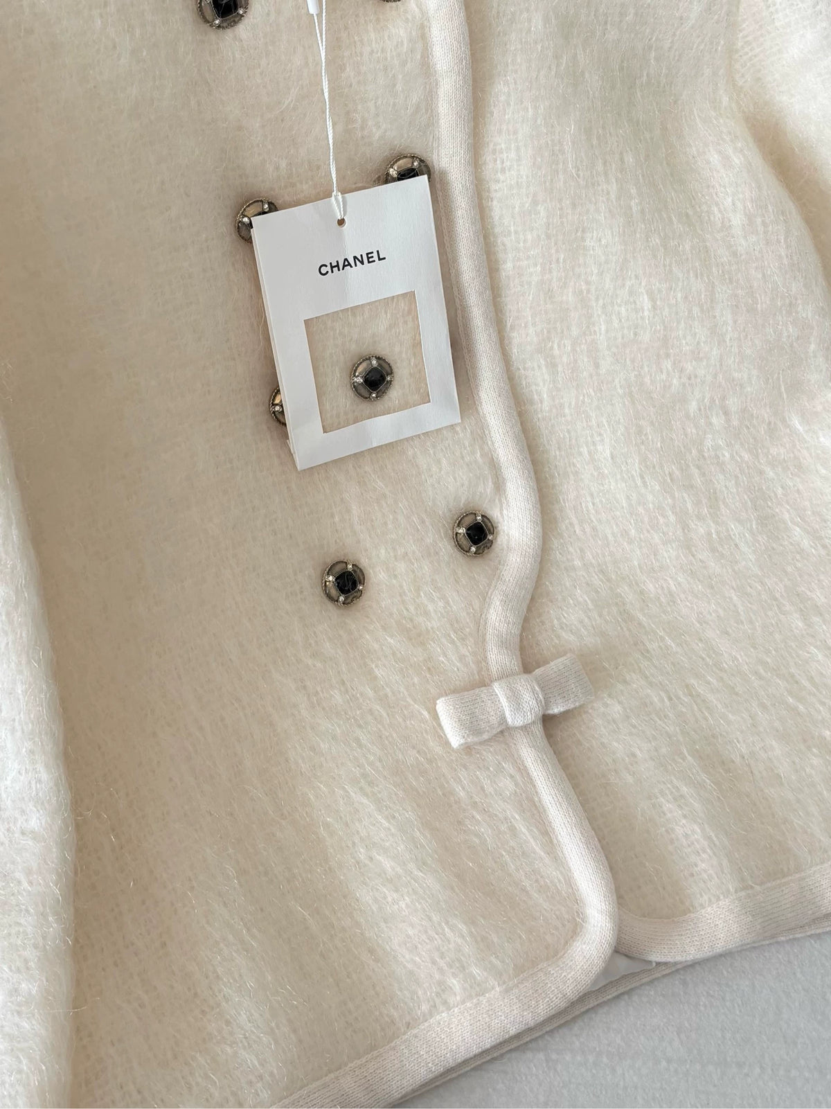 Chanel 25N mohair double-breasted bow coat