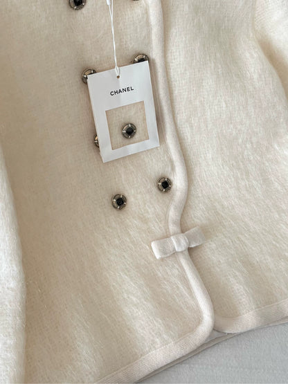 Chanel 25N mohair double-breasted bow coat