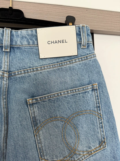 Chanel 26A blue wide-leg pants