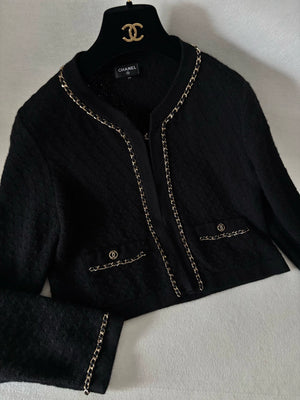 Chanel 23B Black Cardigan