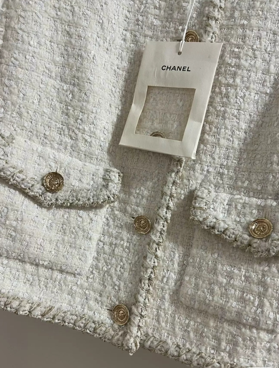 Chanel 25A White Moonlight Jacket