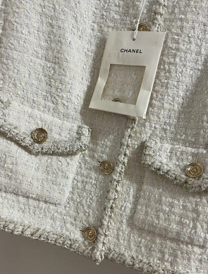 Chanel 25A White Moonlight Jacket