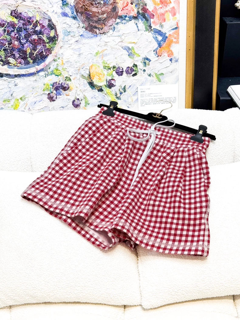 Miu Miu red and white shorts