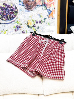 Miu Miu red and white shorts
