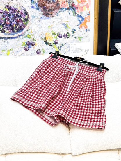 Miu Miu red and white shorts