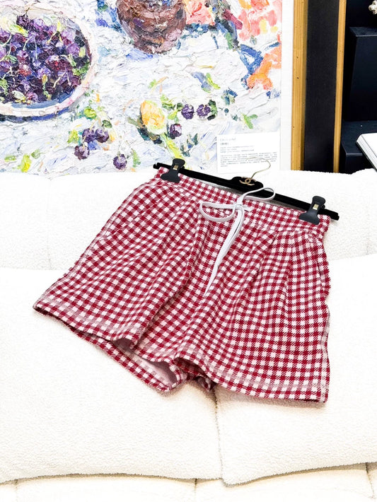 Miu Miu red and white shorts