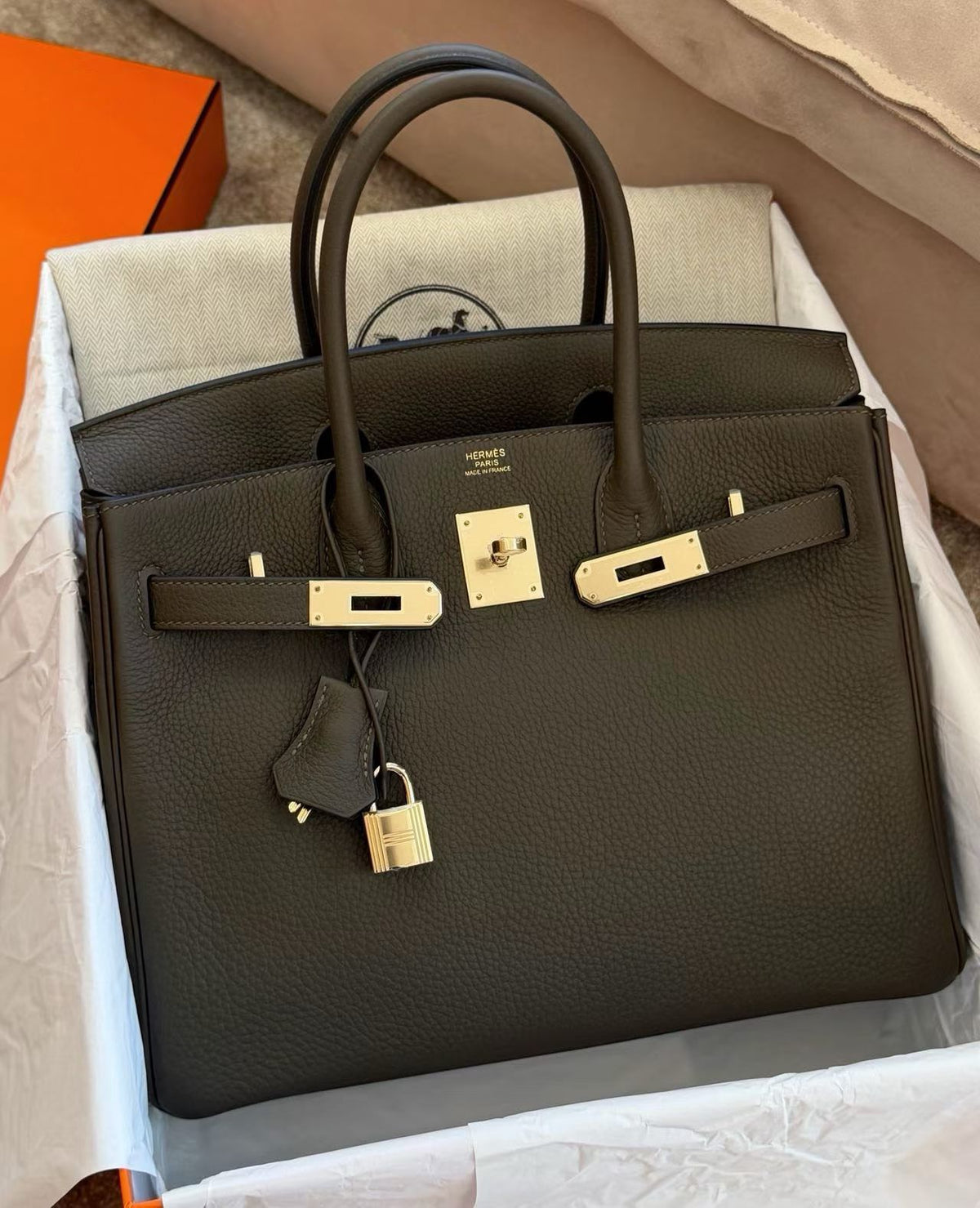 Hermes Birkin 30 Vert Loden Togo Permabrass hardware