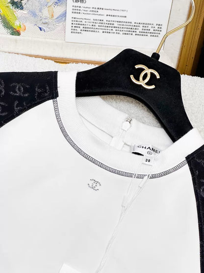 Chanel 24C black and white t-shirt