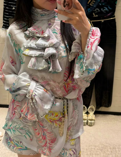 Chanel 25s turtleneck colorful shirt