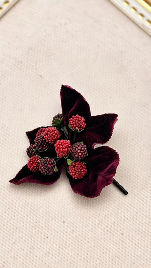 Chanel Raspberry Velvet Brooch