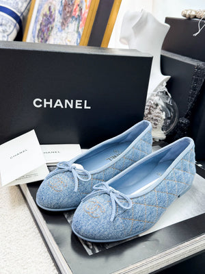 Chanel 26B denim ballet flats