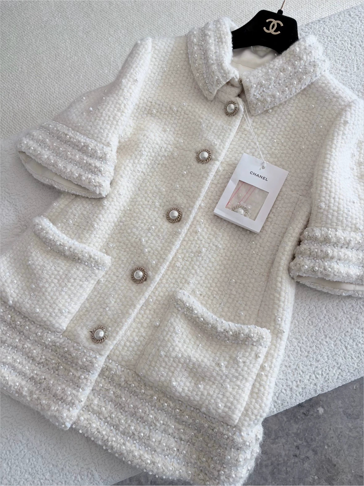 Chanel 18A Off-white Tweed Jacket