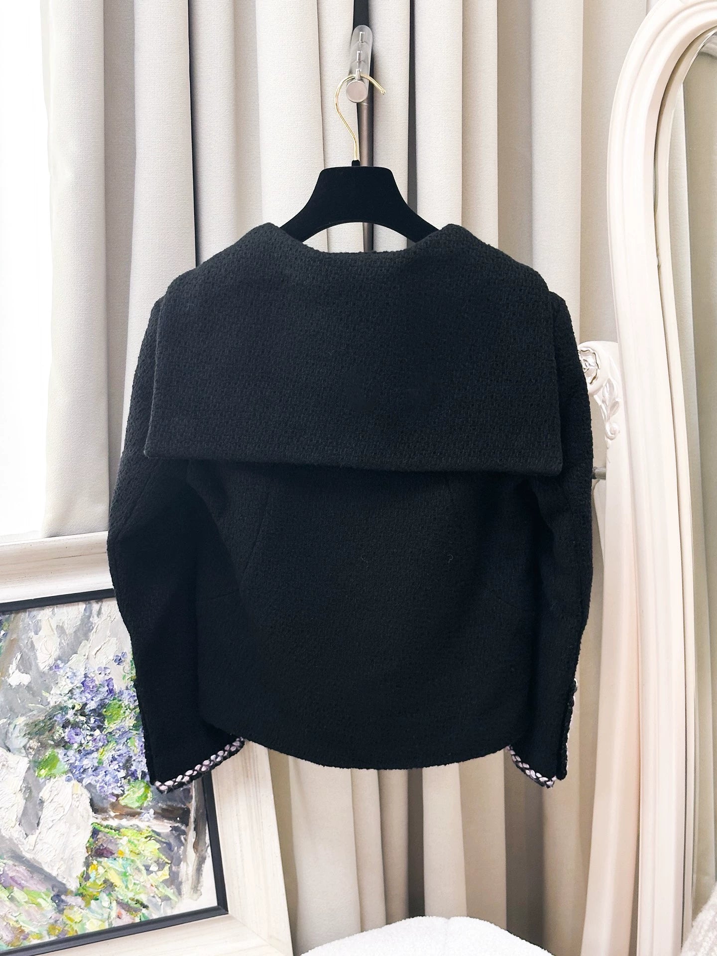Chanel 24K black tweed coat