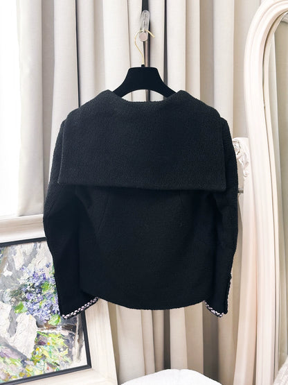 Chanel 24K black tweed coat