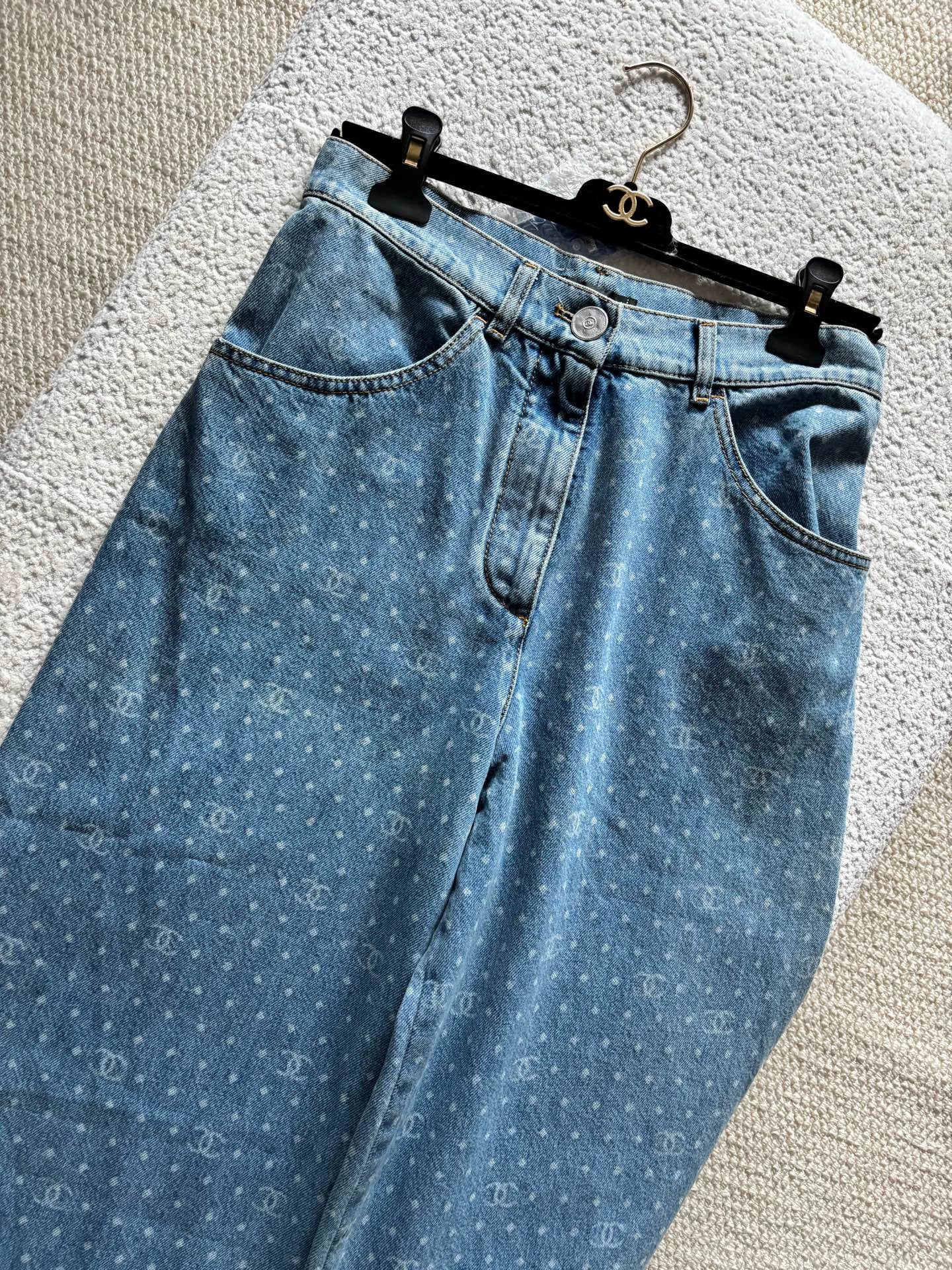 Chanel 23P polka dot blue pants