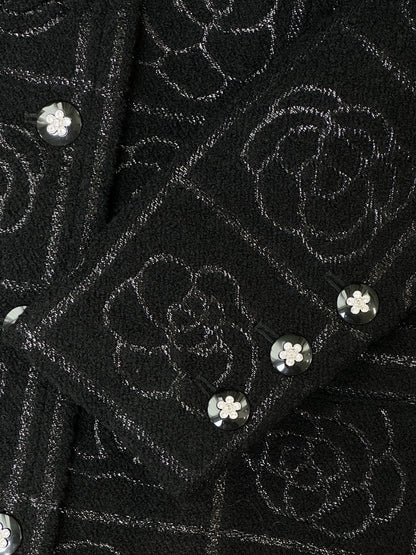 Chanel 23K black camellia coat
