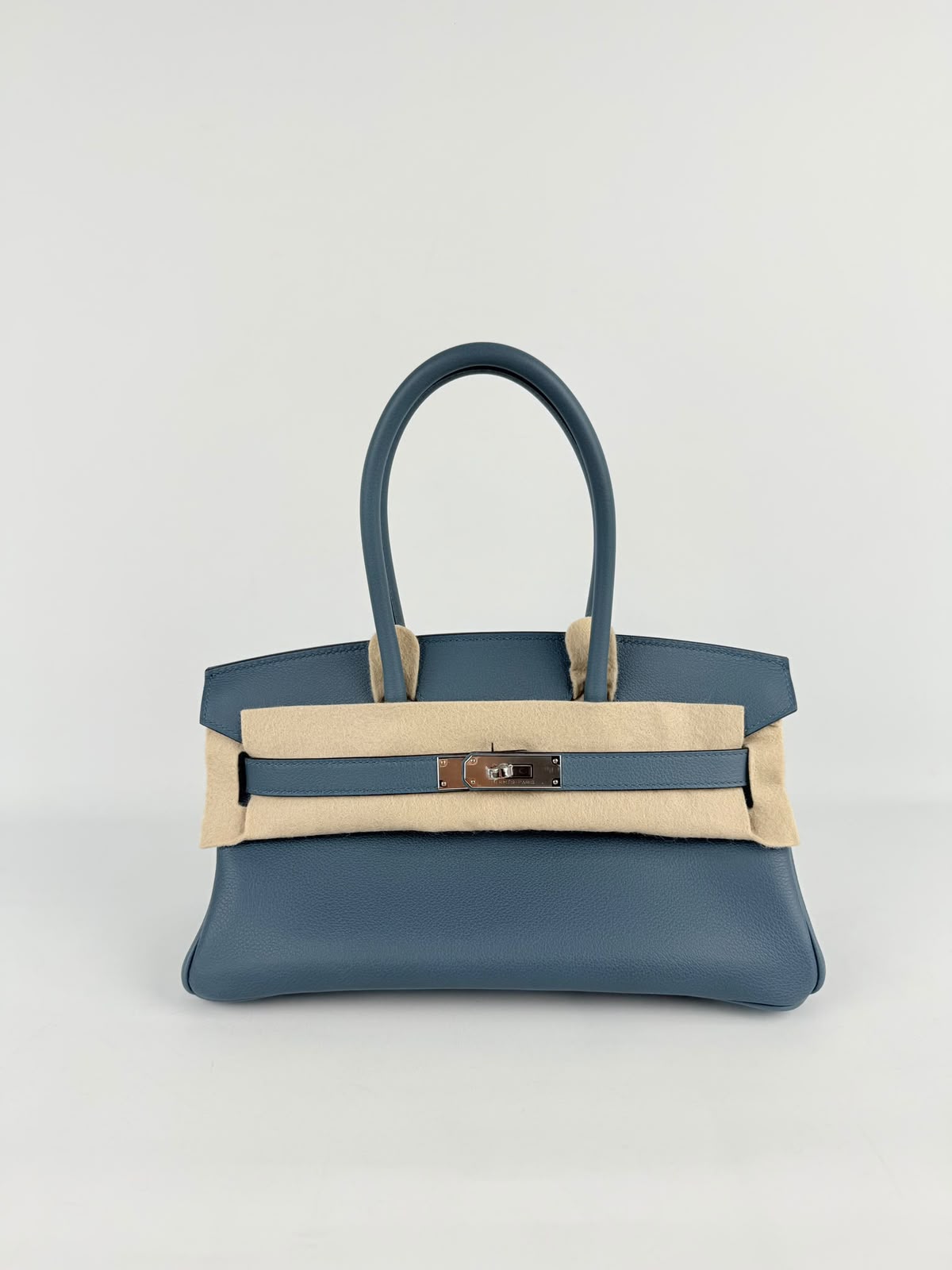 Hermes Birkin Shoulder Tempete Evercolor palladium hardware