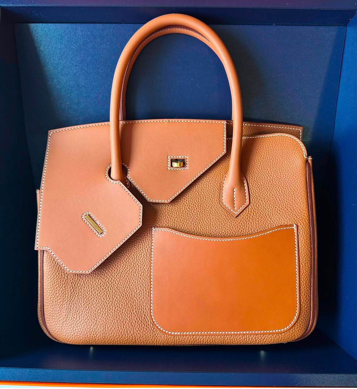 Hermes Birkin 30 En Desordre Gold Togo/Swift & Fauve Barenia Gold hardware
