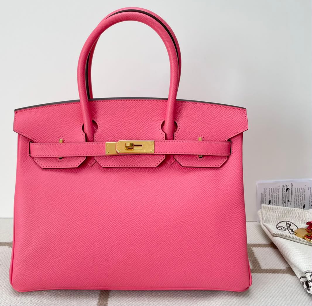 Hermes Birkin 30 Rose Azalee Epsom Gold hardware