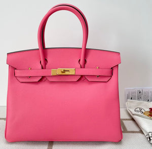Hermes Birkin 30 Rose Azalee Epsom Gold hardware