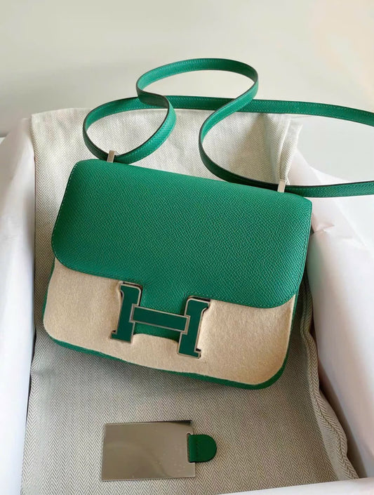 Hermes Constance 18 Vert Vertigo Epsom Lacquer Palladium hardware