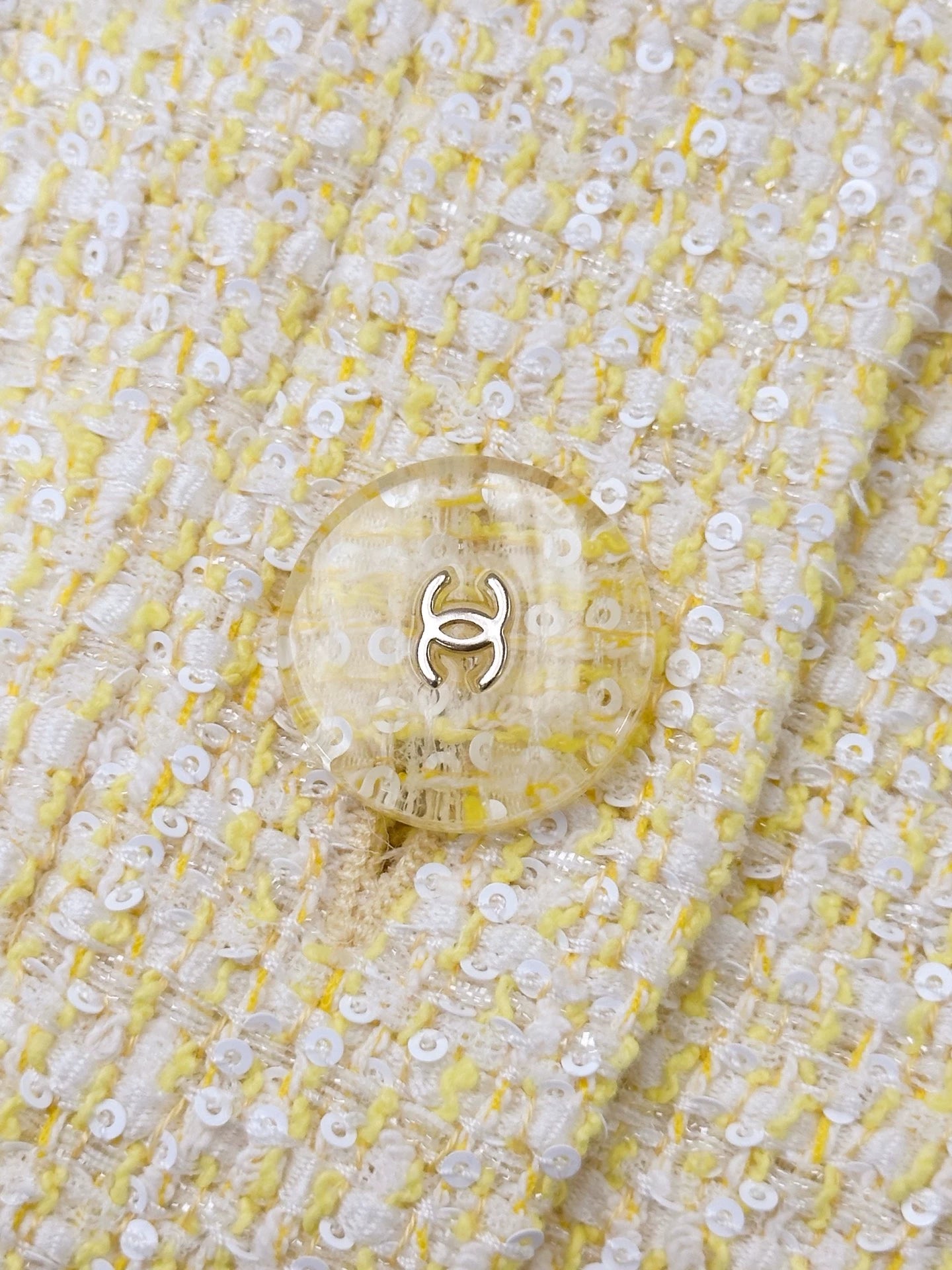 Chanel 19S light yellow woven  dress