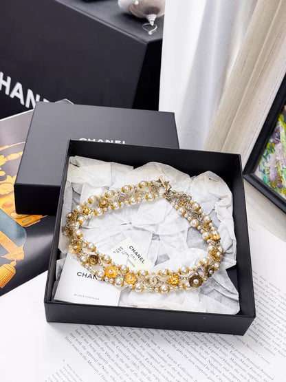 Chanel 18c Pearl Embroidered necklace