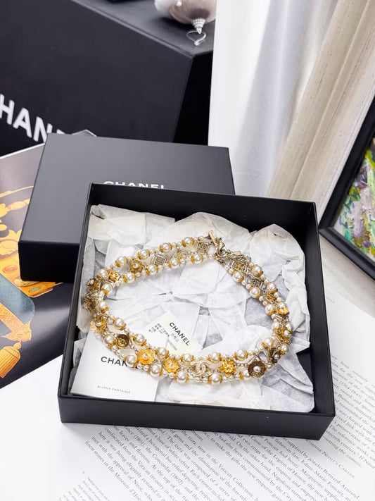 Chanel 18c Pearl Embroidered necklace