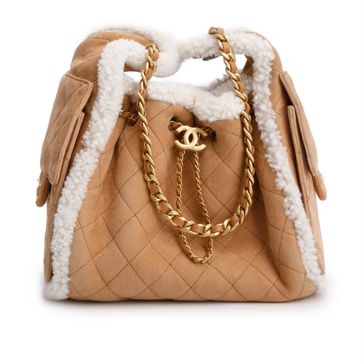 Chanel 25 Teddy beige bag