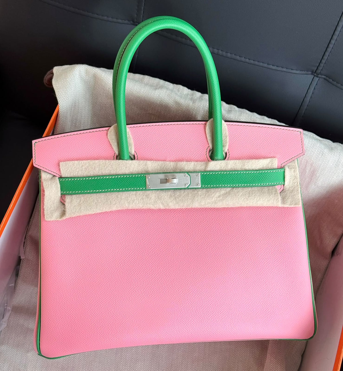 Hermes birkin 30 HSS Bubblegum / Bambou Epsom Brushed palladium hardware