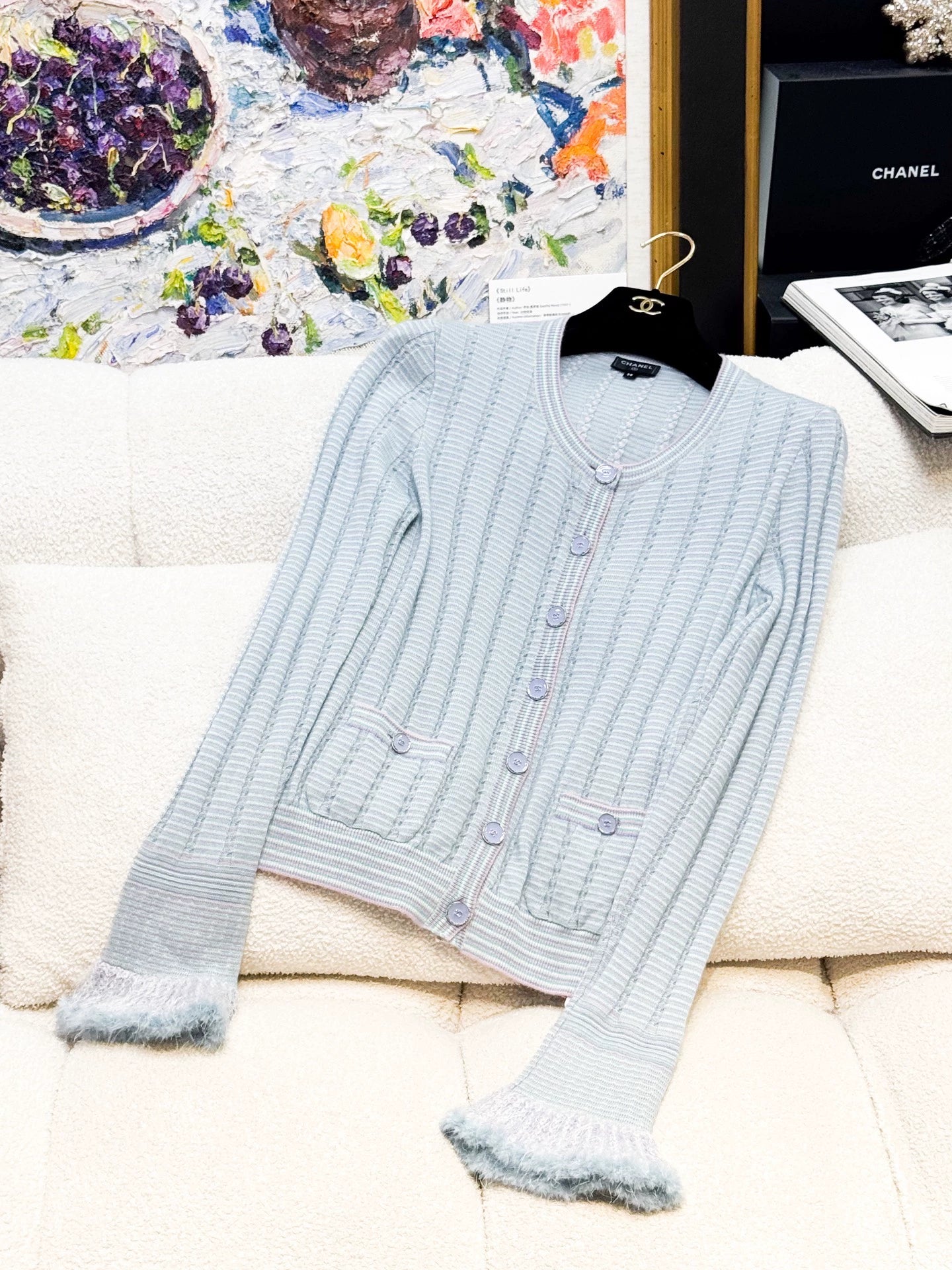 Chanel 25B Light blue cardigan